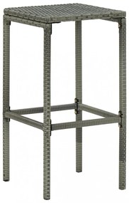 8 részes szürke polyrattan kerti bárszett párnával