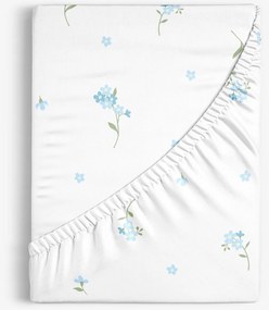 Goldea pamut gumis lepedő - nefelejcsek 160 x 200 cm