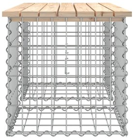 tömör fenyőfa gabion kerti pad 103x44x42 cm