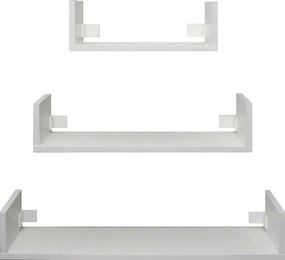 3 x Fehér Vagy Fekete Fali Polcok Könyvek Falra Akasztható Konyha Nappali