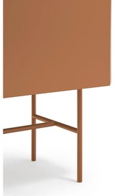 Téglavörös-bézs magas komód tolóajtóval 120x140 cm Nube – Teulat