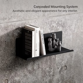 Fali polc JOANNE 400 mm, fekete