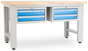 Műhelyasztal Solid OAK-22, 150 cm, 2x függő doboz, tölgy