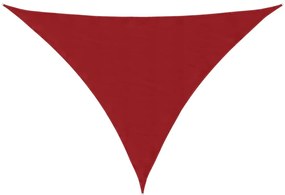 piros háromszög alakú oxford-szövet napvitorla 3 x 3 x 4,24 m
