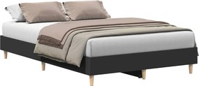 vidaXL fekete szerelt fa ágykeret matrac nélkül 135 x 190 cm