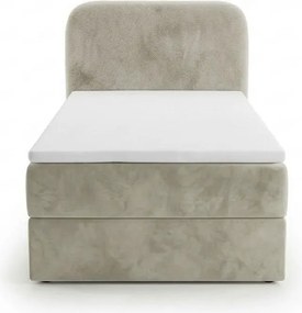 Kárpitozott boxspring ágy FORENA 90x200 cm krém színben Matrac: Bonell rugós matrac
