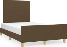 vidaXL sötétbarna szövet ágykeret matrac nélkül 120x200 cm