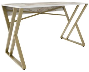 Íróasztal Gyza - White, Gold