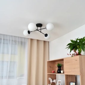 Felületre szerelhető csillár MOON 4xE27/15W/230V fekete