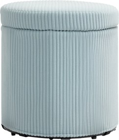HOMCOM Kerek Tároló Ottomán, Kárpitozott Párnázott Ülés, Leszedhető Fedél, Előszobába, Hálószobába, Nappaliba Ø40x41 cm Világoskék | Aosom