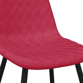 vidaXL 6 db bordó bársony étkezőszék