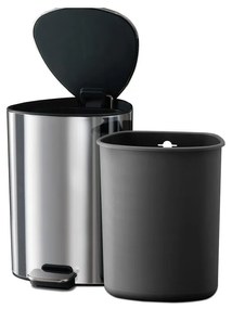 Ezüstszínű műanyag pedálos szemetes 5 l Luxe – Joseph Joseph