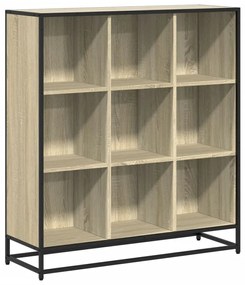 sonoma tölgy szerelt fa és fém könyvszekrény 97,5x33x107,5 cm