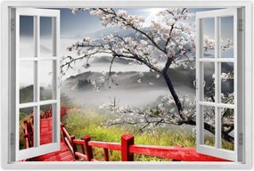 Poszterek 90x60 Vörös híd Japánban