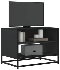 fekete szerelt fa és fém TV-szekrény 61x40x46 cm