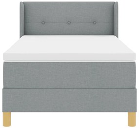 Boxspring Ágy Matraccal, Világosszürke, 90 x 200 cm