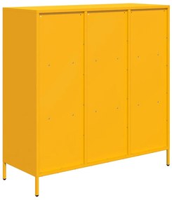 mustársárga acél tálalószekrény 101,5 x 39 x 103,5 cm