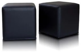 EMI kocka alakú fekete műbőr babzsákfotel