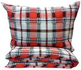 Krepp lapok Kockás Piros TiaHome - 1x Párna 90x70cm, 1x Paplan 140x200cm