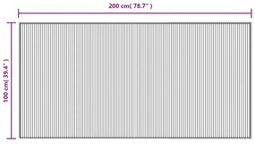 négyszögletű fekete bambusz szőnyeg 100 x 200 cm