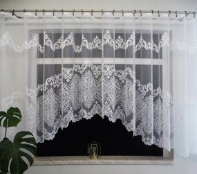 Mg Függöny Fehér Ív 450x150 kész Poeme szalaggal lengyel