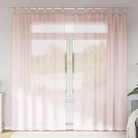 vidaXL 2 db világos rózsaszínű fátyolfüggönyök hurokkal 140x225 cm