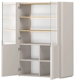 Amilio vitrin 100 cm - kasmír / olajozott tölgy / kasmír fogantyú