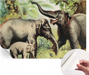ĂntapadĂłs tapĂ©ta Fali furnĂ©r 3D hatĂĄs CsalĂĄdi elefĂĄntok 152x104 cm