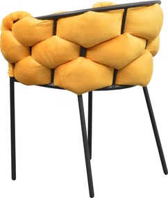 Étkezőszék, sárga Velvet szövet/fekete, DOROTA