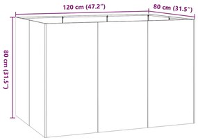 ültető rozsdás 120x80x80 cm időjárásálló acélból