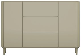 Elivo komód 150 cm fiókokkal, fém lábakon - eukaliptusz / baltic dune tölgy