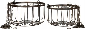 2 db Gyümölcs Akasztós Kosár antik fekete