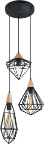 ITALUX MDM-2591-3-BK MAELLE Többágú Függesztett Lámpa Fekete E14 IP20