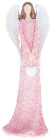 Cordon angyal szívvel, rózsaszín, 9,5 x 25 cm