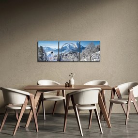 Kép - Havas táj (órával) (90x30 cm)