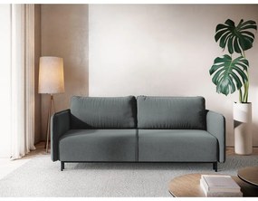 Sötétszürke kinyitható-tárolóhelyes kanapé 226 cm Luana – Makamii