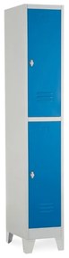 Fém szekrény - 2 doboz, 38 x 45 x 195 cm, fix lábakkal, lakathoz zár, kék - ral 5012