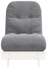 fehér tömör fenyőfa futon kanapéágy matraccal 60 x 206 x 11 cm