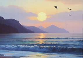 Divatos Flizelin Tapéta Ragasztóval Fali 3D Tengeri nyugat 312x219 Ragasztó