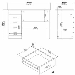 Felix II íróasztal, sonoma tölgy