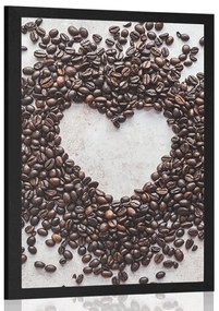Poszter szív kávébab szív