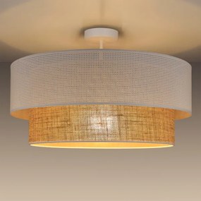 Felületre szerelt BORHO csillár 1xE27/60W/230V fehér/juta