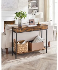 Oldalsó asztal LUVOR barna/fekete