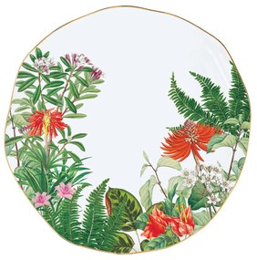 Trópusi mintás porcelán lapostányér 26 cm Exotica