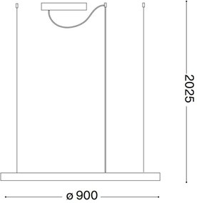 Ideal Lux - ORACLE SLIM kábelre függesztett LED csillár LED/53W/230V 2700K Ø 90 cm fekete