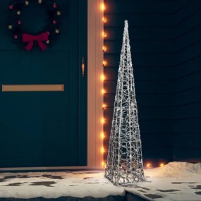 dekoratív hideg fehér fényű LED-es akril fénykúp 120 cm