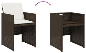 13 részes barna polyrattan kerti ülőgarnitúra párnákkal