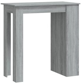 Szürke sonoma színű bárasztal tárolópolccal 102 x 50 x 103,5 cm