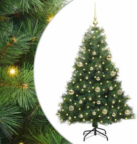 vidaXL Mű karácsonyfa 150 LED-del állvánnyal Zöld 120 cm PE és PVC