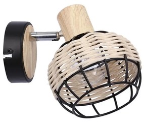 Fali spotlámpa TAJGA 1xE14/40W/230V rattan/fekete